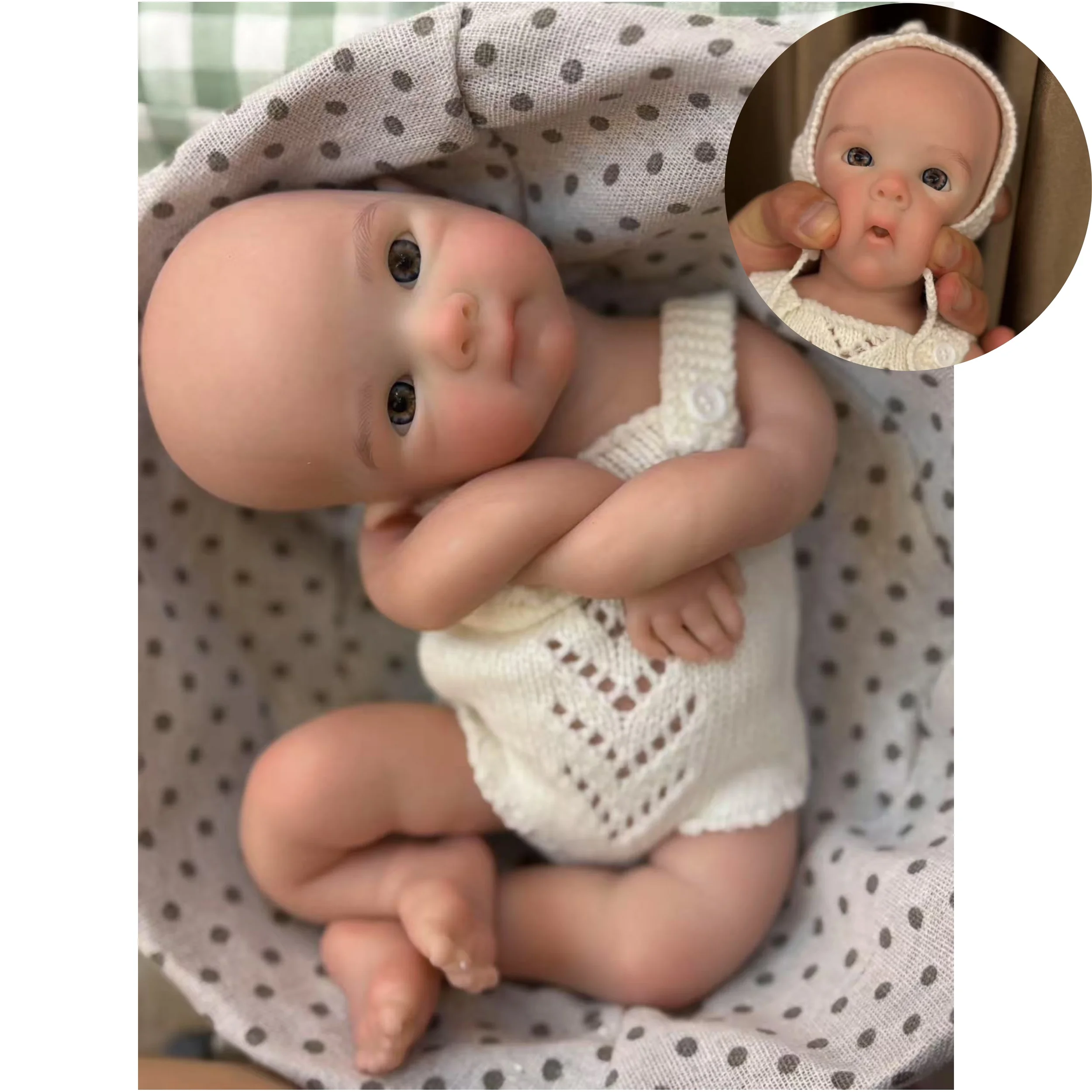 

13 Inch Reborn Silicone Doll Girl Bettie Full Soft Newborn Baby Doll with Open Eyes And Mouth Adorable Outfits Included for Kids