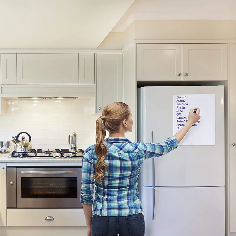 Tablero magnético de borrado en seco A4, rotuladores de nevera, hoja de pizarra blanca, refrigerador Flexible borrable de cocina para el hogar,