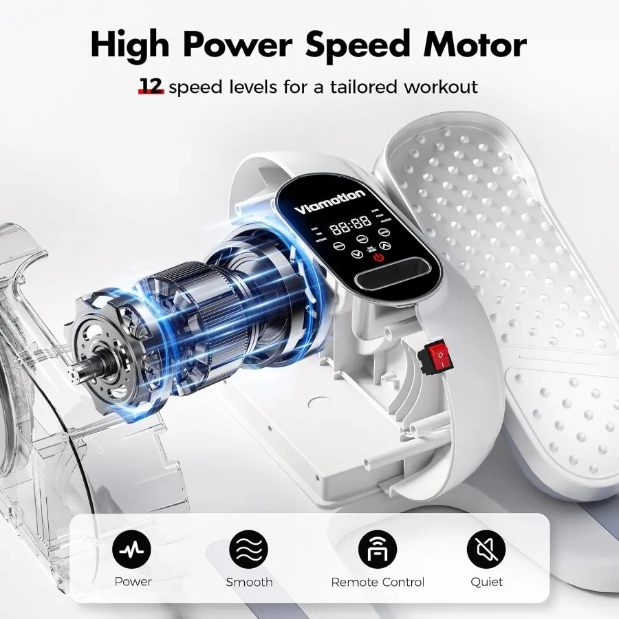 Under Desk Elliptical Machine Leg Exerciser as Seen on TV While Sitting for Senior with Remote Control Portable Quiet Pedal Exe