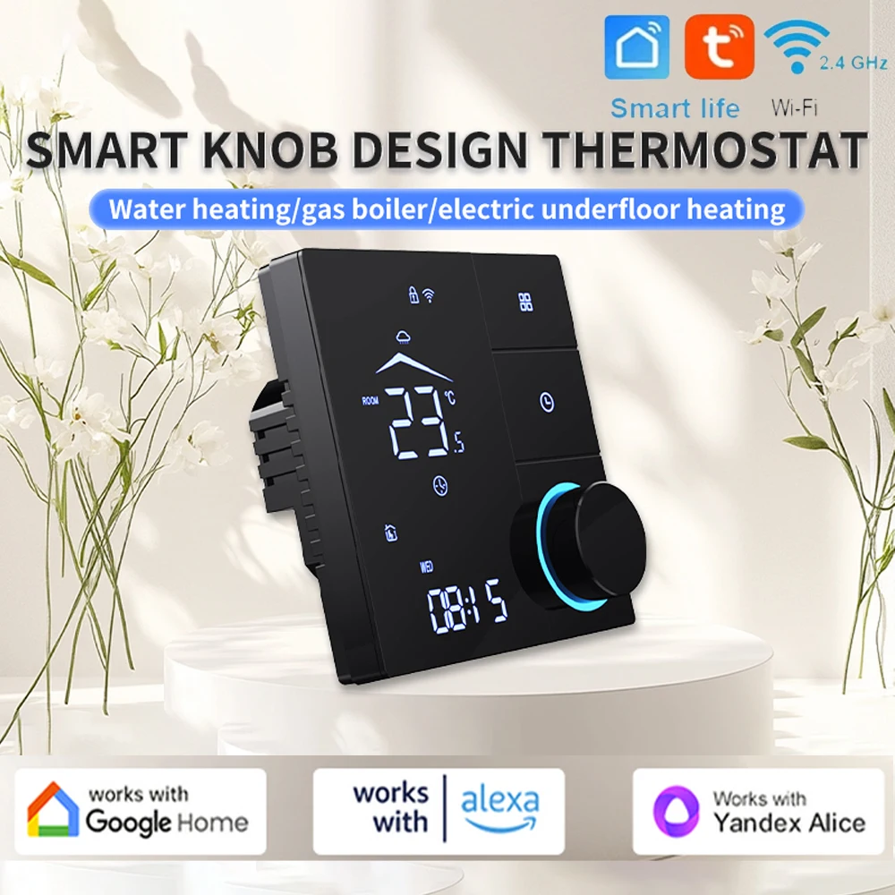 Smart Life WiFi Smart Floor Heating Thermostat, Water/Electric/Gas Temperature Controller, Compatible with Alexa & Google Yandex