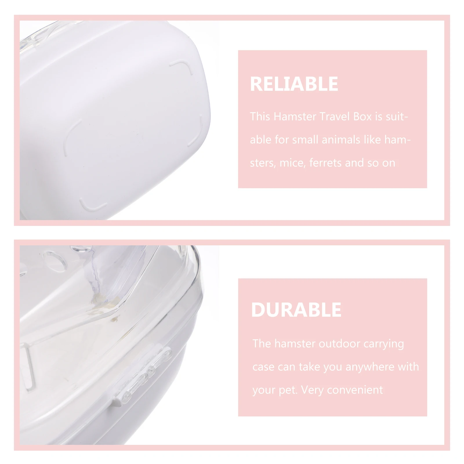 

Small Pet Carrier Lightweight Compact Guinea Pig Hide Container Outdoor Travel Box Portable Breathing House Storage Hamster Cage