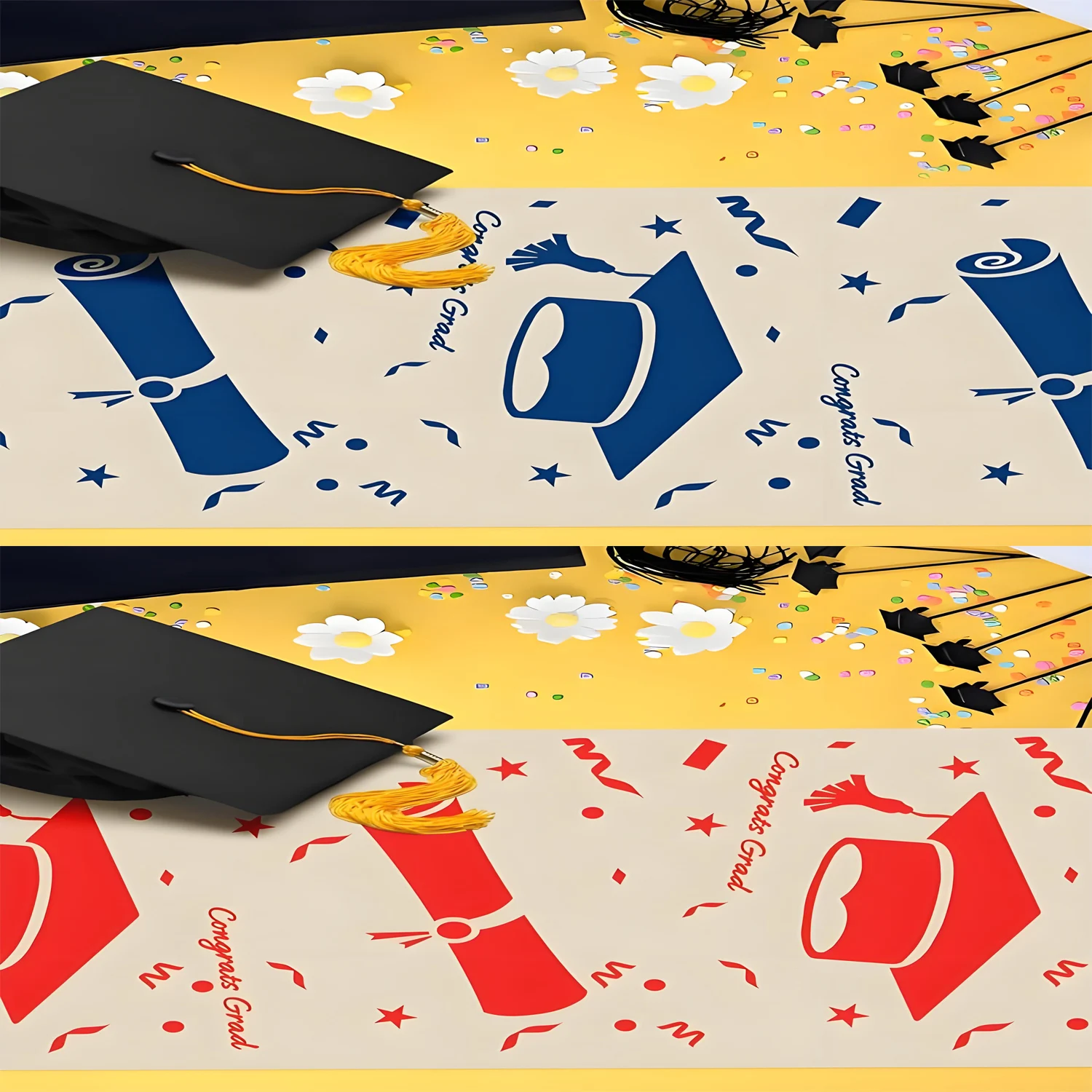 Graduation tablecloth Graduation cap pattern Graduation table centerpiece suitable for family graduation party decoration
