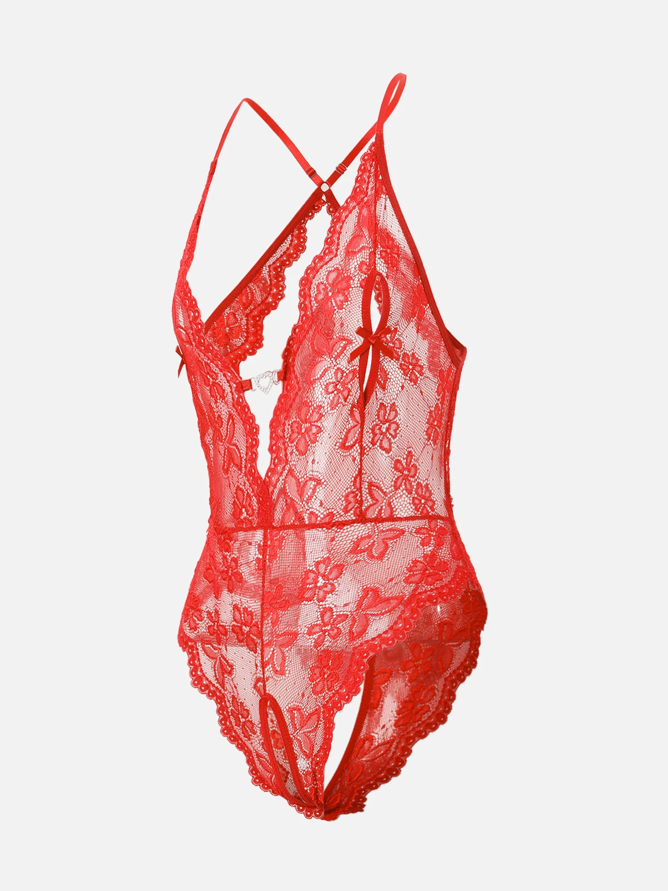 Sexy One Piece Crothless Solid Floral Underwear Women Hollow Bra Set Bodysuit Deep V Lace Ruched Erotic Seamless Wireless Dress