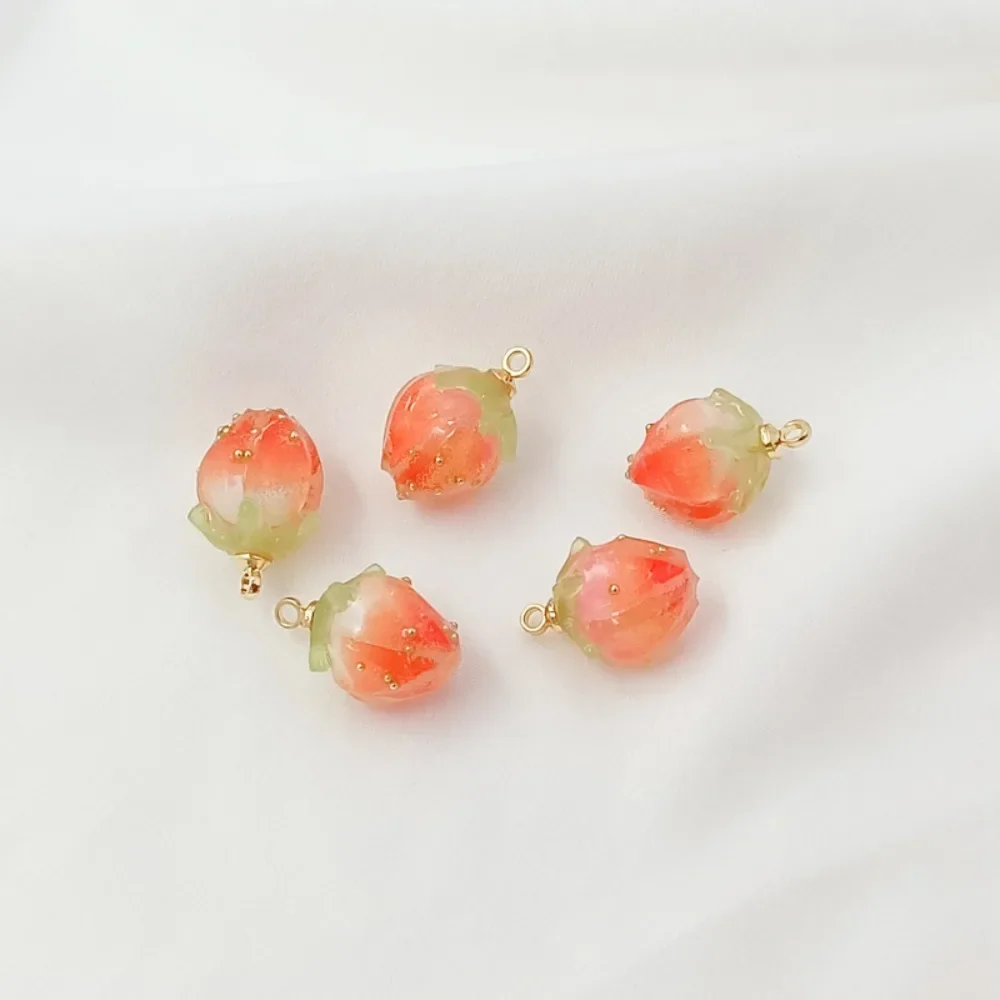 14K الذهب المغلفة الحرارة يتقلص ورقة الراتنج زهرة برعم قلادة، يدويا سوار DIY، قلادة، الأقراط والاكسسوارات