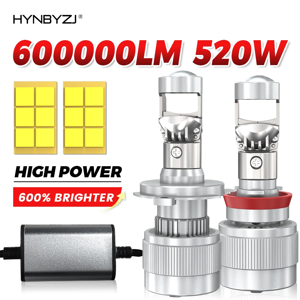 

HYNBYZJ H11 4300K H7 Mini LED Projector Lens Canbus H4 Auto Headlight Turbo Lamp Automotive Projector 6500K LED lights for Car