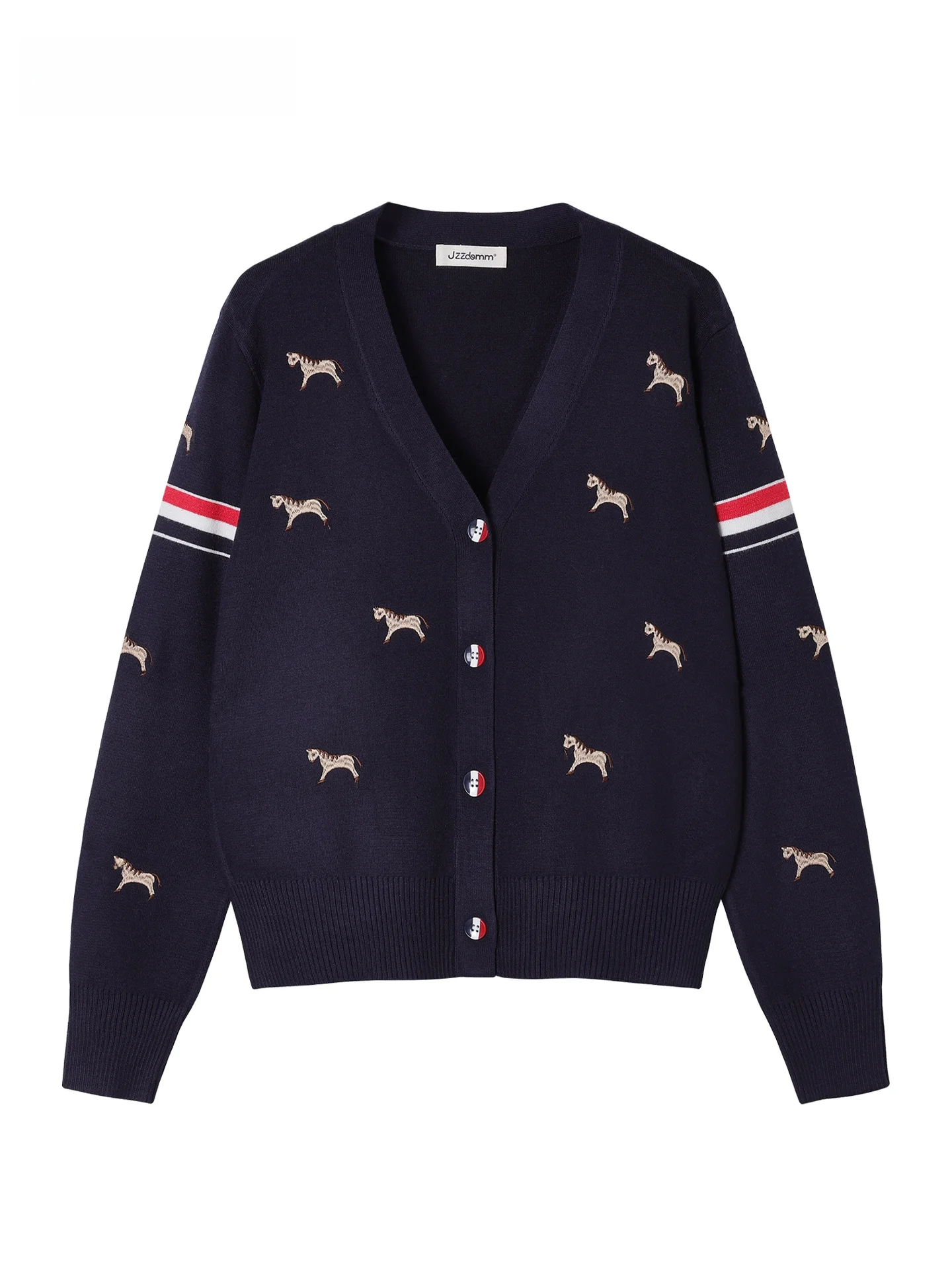 

JZZDEMM Korean Sle V-Ne Embroidered Knitted Open Cardigan Women's Loose Versatile Outerwear Soft Long Sve Color