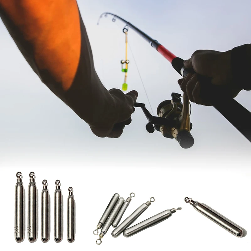 

Tungsten Steel Fishing Sinkers 5PCS Tube Bullet Weight Mold High-Density Metal Jigging Sinker for Casting Sea Freshwater Tackle