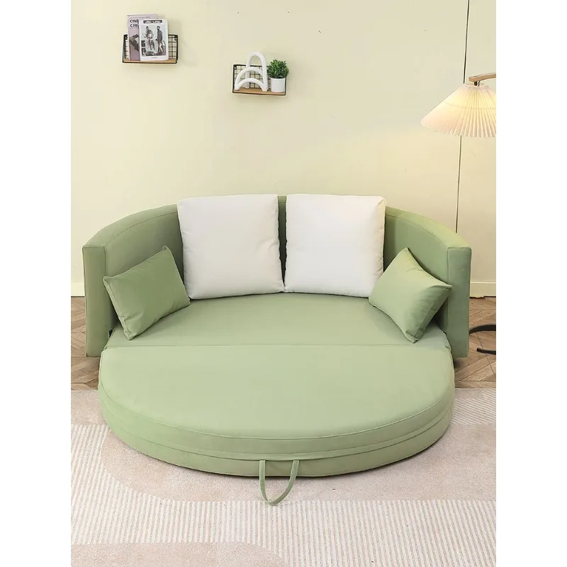 

New folding sofa bed multi-functional space-saving small apartment living room sitting and lying dual-purpose curved round sofa
