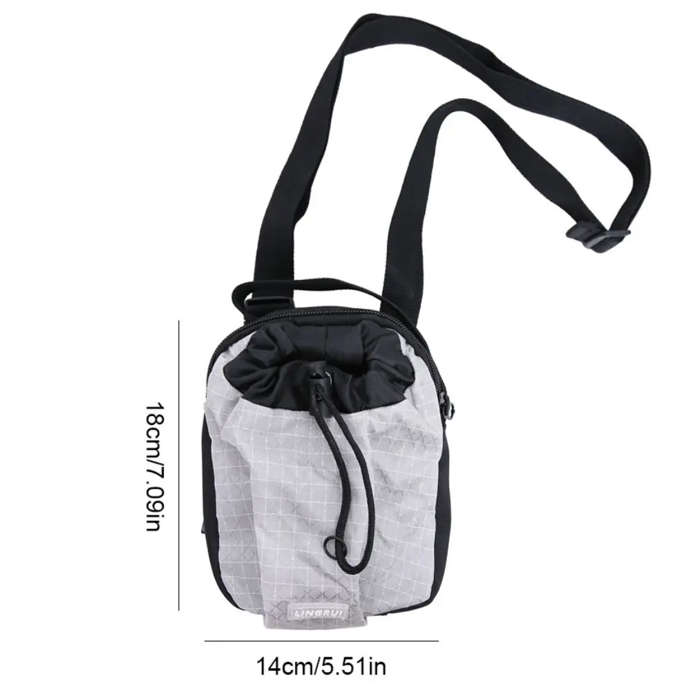 Simple Large Capacity Men Crossbody Bag Double Layer Fitness Sport Drawstring Bag Handbag Nylon Shoulder Bag Mountaineering