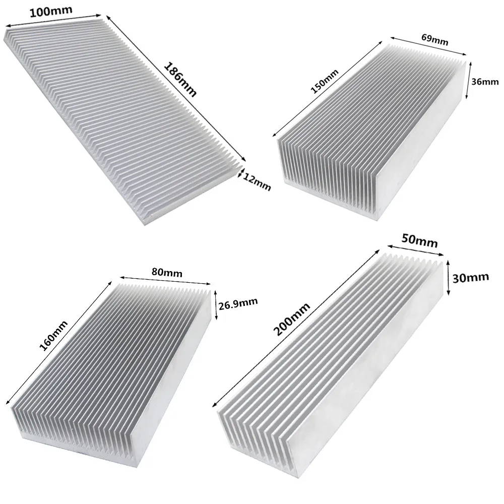 Extruded Aluminum Heatsink Radiator Heat Sink Cooler for LED Electronic Chip LCD Integrated Circuit Cooling Heat Dissipation