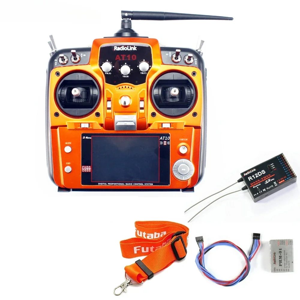 avec récepteur R12DS, l RadioLink – transmetteur AT10 II 2.4Ghz 10CH RC, Module retour  tension PRM-01