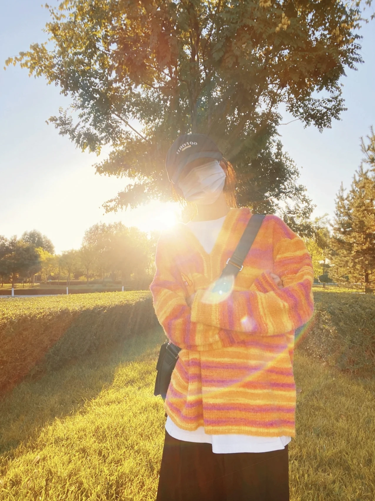 

American Retro Monald's Embroidered Striped Hoodie Knitted Sweater ex Autumn Winter Lazy Sle Trendy All-Match Outerwear