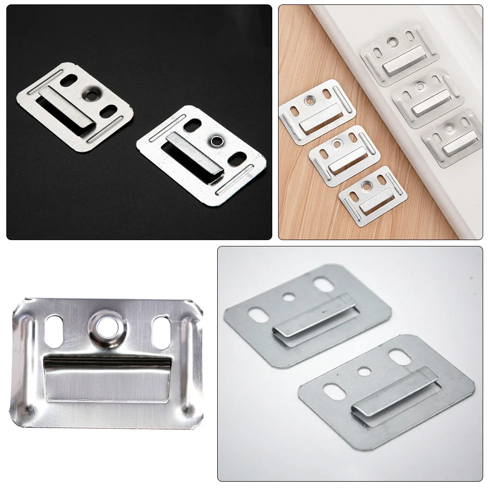 100 Pcs Bamboo Fiber Board Wall Panel Connector Hardware Accessories Stainless Steel Clamp Buckle for Integrated