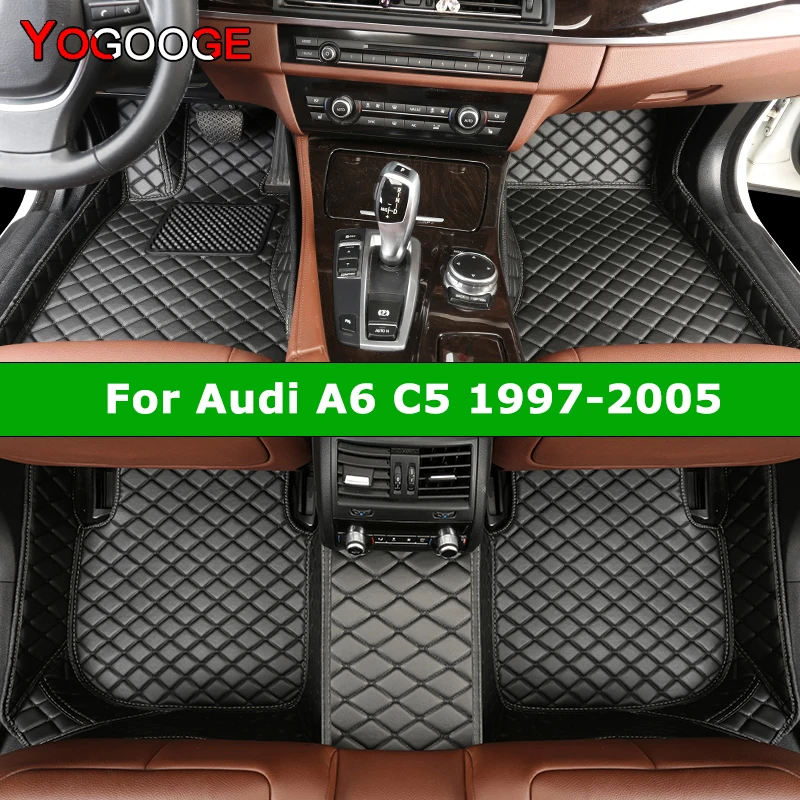 YOGOOGE Custom Car Floor Mats For Audi A6 C5 1997-2005 Auto Carpets Foot Coche Accessorie