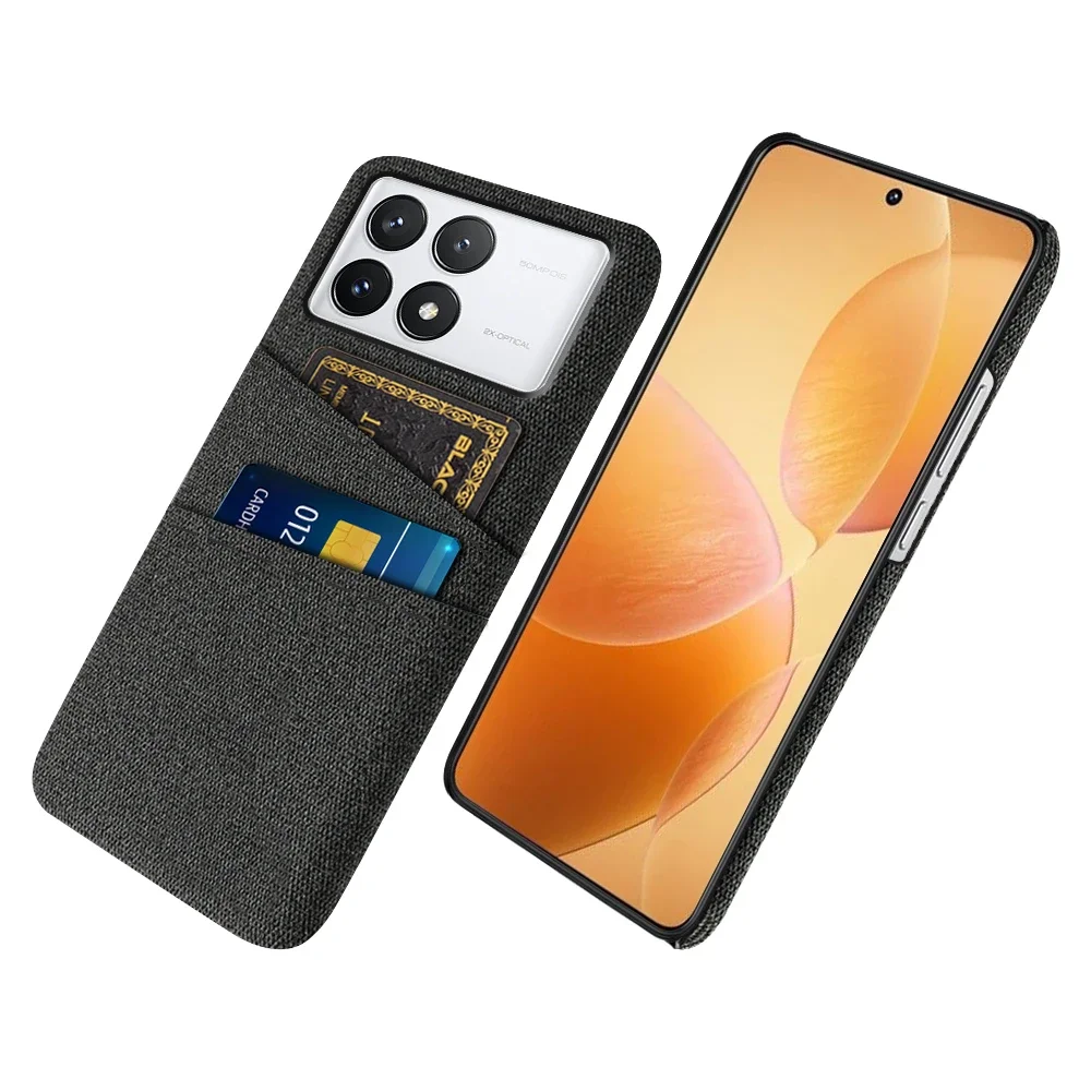 Роскошный тканевый чехол для Xiaomi Redmi K70E, Poco X6 Pro, чехол для двух карт, Funda Coque