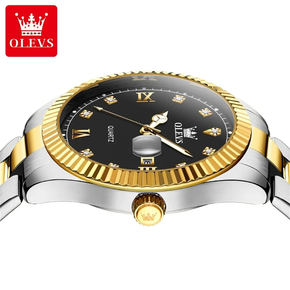OLEVS 3623 ساعة رجالي الأكثر مبيعا الأعمال الأصلية الفاخرة العلامة التجارية ساعة كوارتز مقاوم للماء مضيئة التقويم ساعة معصم للرجل