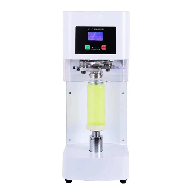 Automatic Can Sealing Machine Digital Control Beverage Can Lid Sealer for Milk Tea Juice Drink Bottle Packaging Works