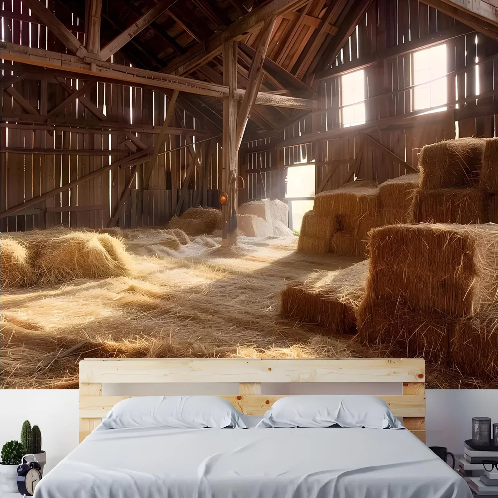 1 خلفية بوليستر للمزرعة العتيقة، مشهد حظيرة وقش الريف، خلفية تصوير متعددة الوظائف #4