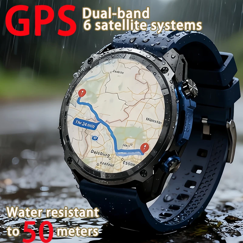 Sapphire GPS SmartWatch Offline Maps 4GB Mmory Video Player Military Sports Smart bracelet Men 50m Swimming Waterproof 2025 New