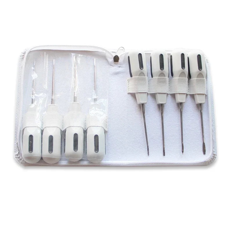 8pcs/Set Dentals Elevators Clareador Curved Root Luxating Stomatology screwdriver Surgical Instrument With Plastic Handle