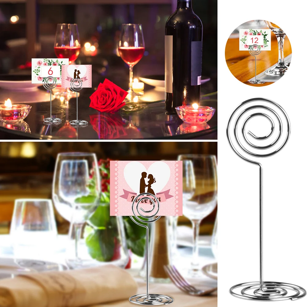 12 Pcs Place Card Holders for Tables Menu Clips Reserved Signs Wedding Metal Photo