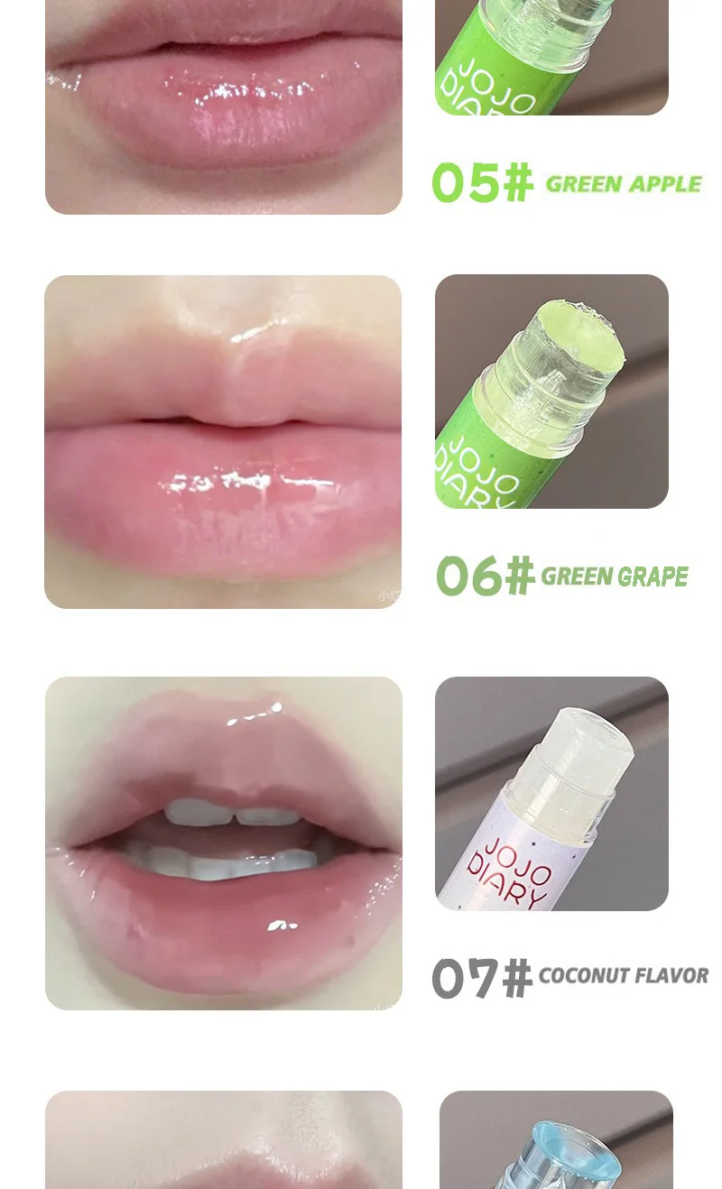 Jasmine Flower Hydrating Lip Balm Coconut Grape Apple Fruity Fresh Moisturizing Cream Anti Dryness Nourish Lip Care Jelly Gel