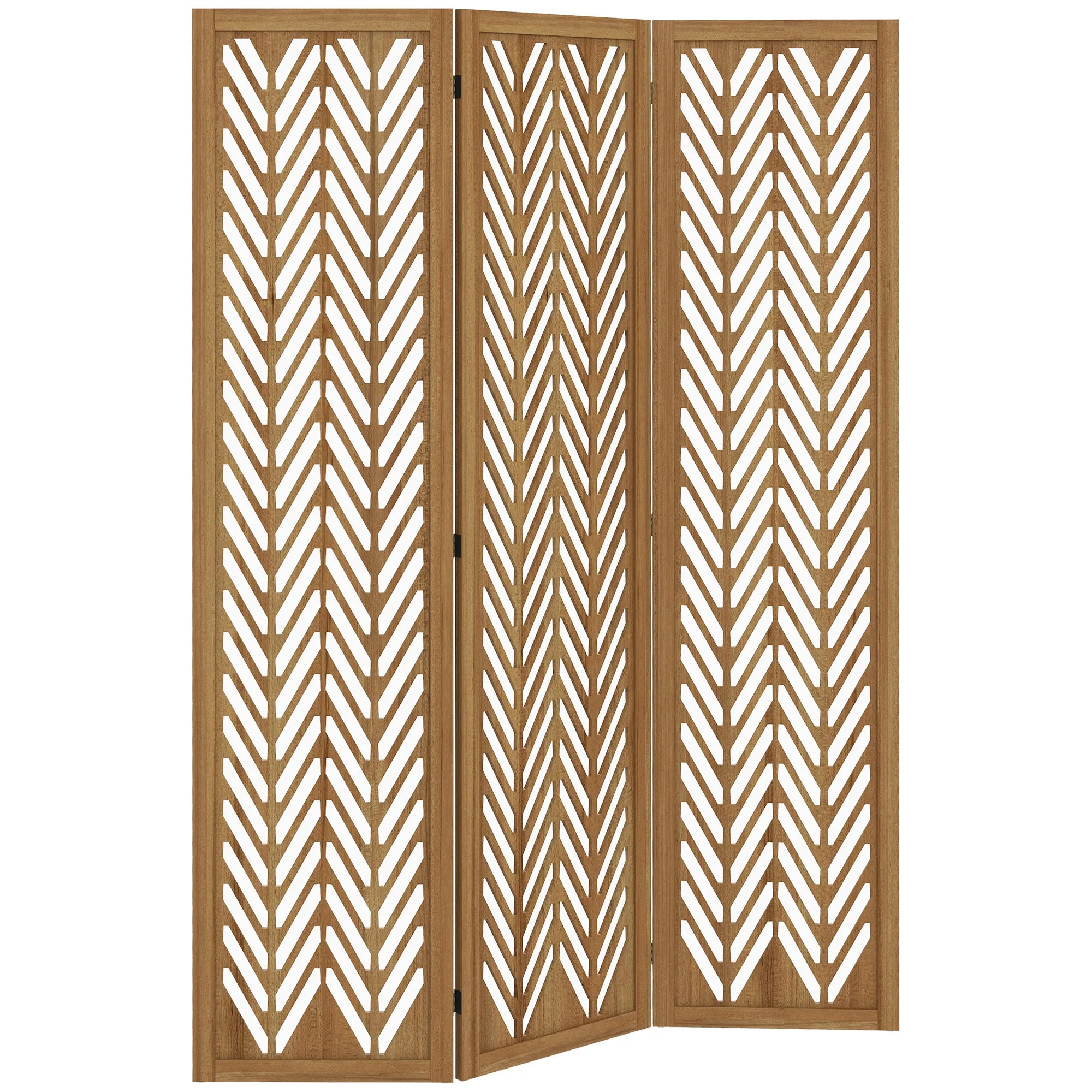 Separador de ambientes plegable HOMCOM con 3 paneles para bebidas, 120 x cm, natural