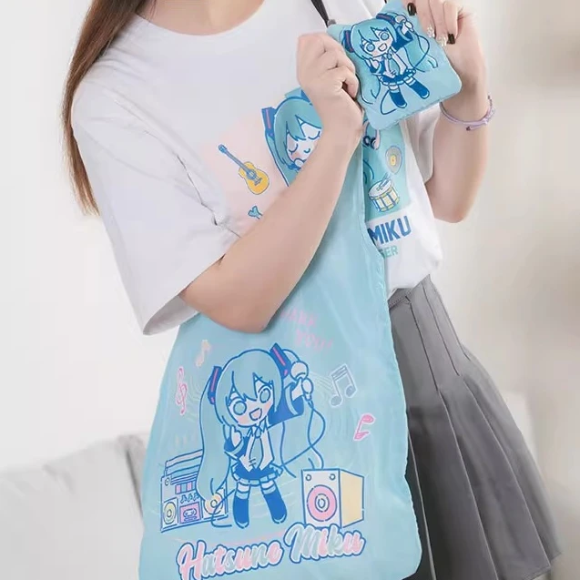 

Hatsune Miku складная сумка через плечо в стиле аниме, милая сумка с принтом для путешествий, реквизит для косплея, студенческие подарки