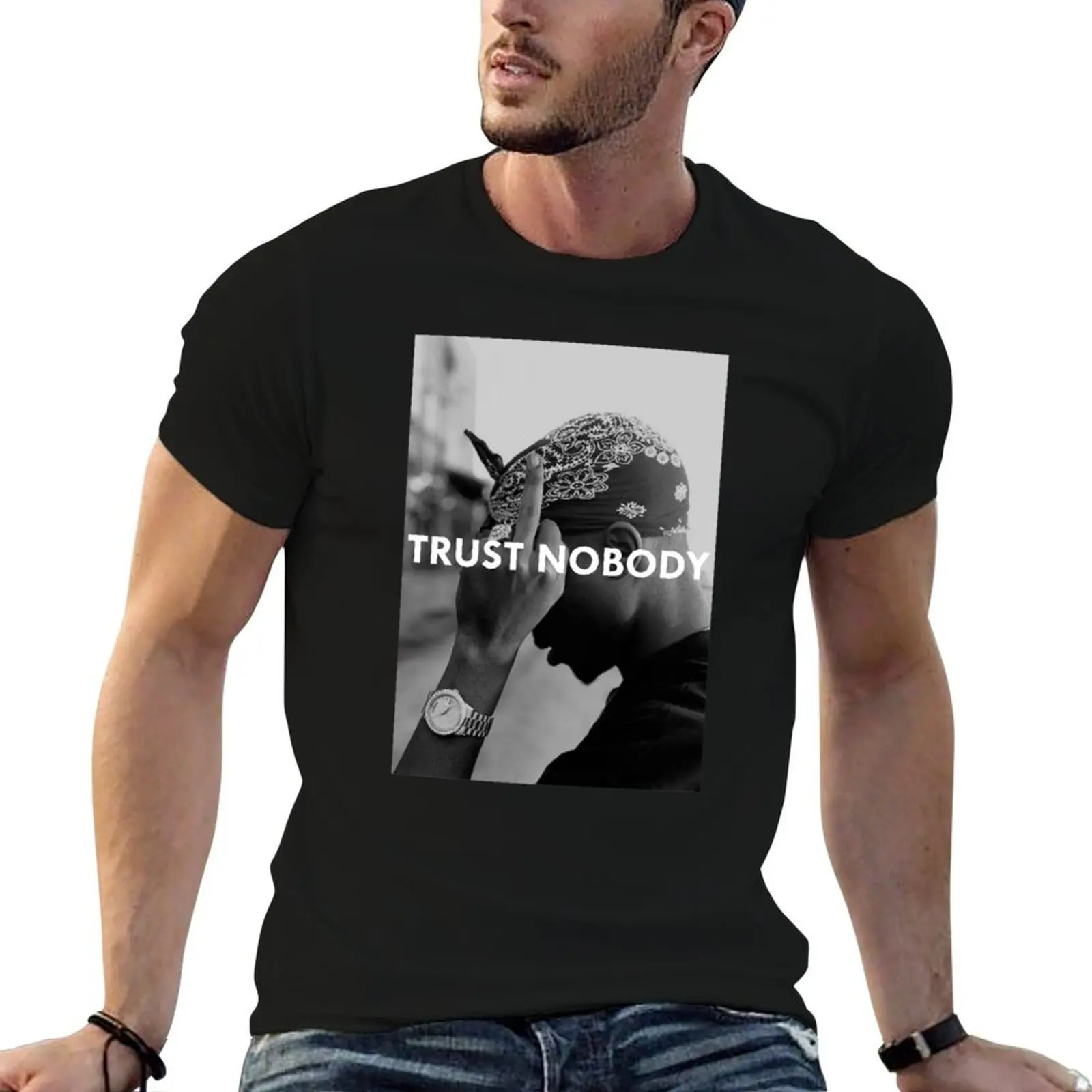 

Pac 2 Running Nobody cotton shirts man Tupac graphic Gym Sport shirts T-Shirt Trust for Shakur t t mens Funny