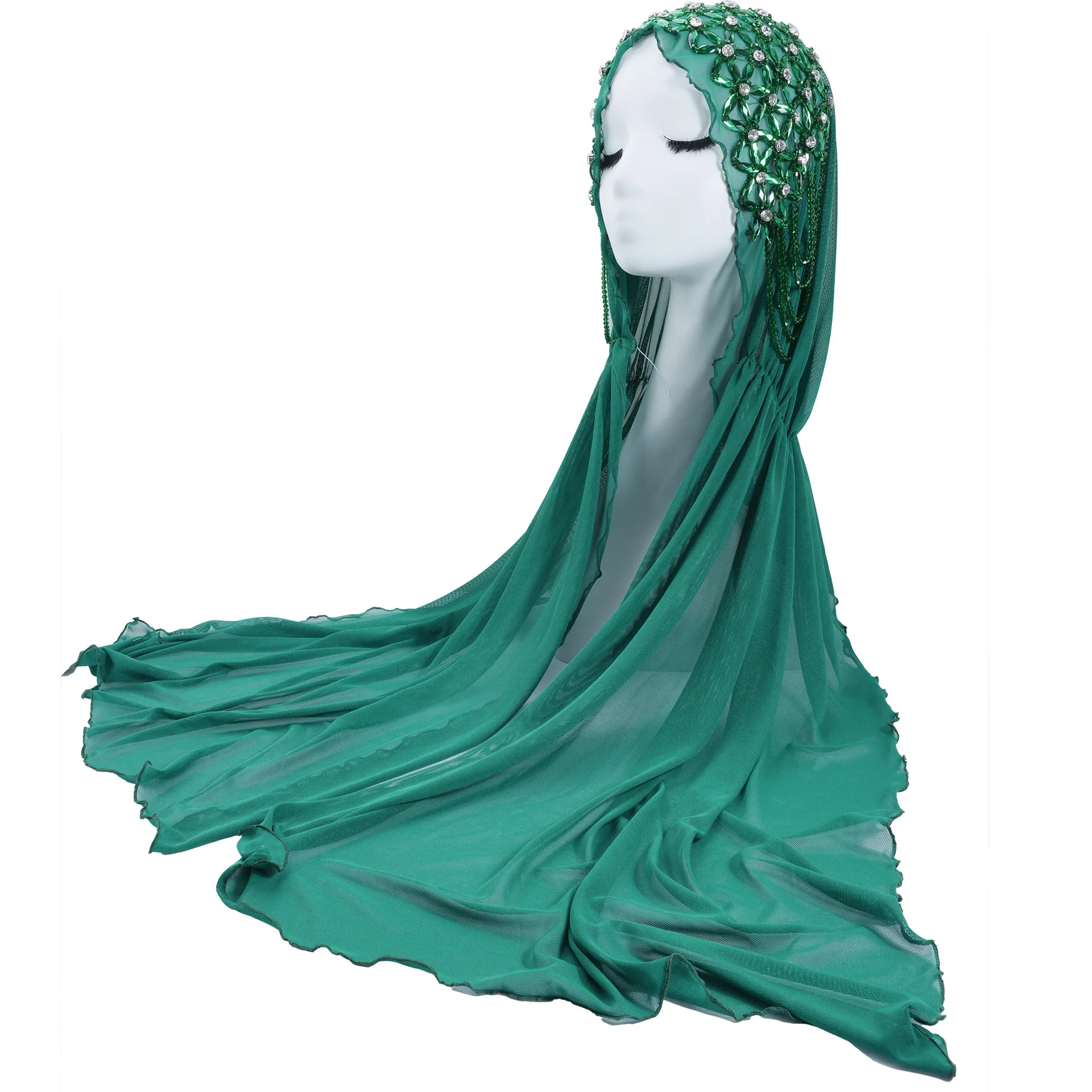 

Элегантный женский роскошный платок с кисточками и бусинами со стразами, тюрбан, шали Амира, модные банданы, шарфы, подходящие для свадьбы