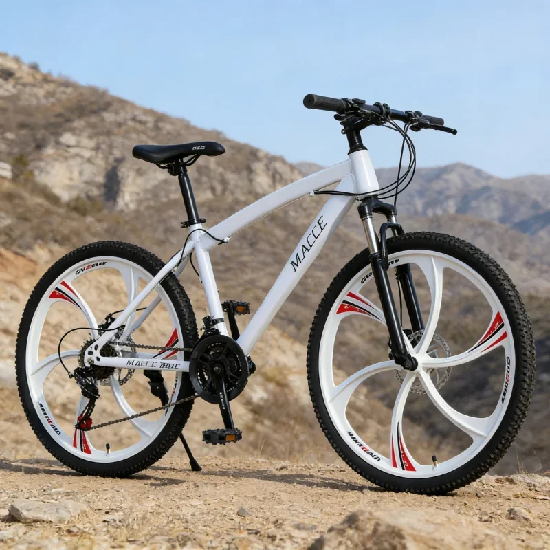 Witte 24 Inch Zes-Blade Mountainbike Variabele Snelheid Off-Road Outdoor Grensoverschrijdende Fiets voor Studenten Een stuk Dropshipping