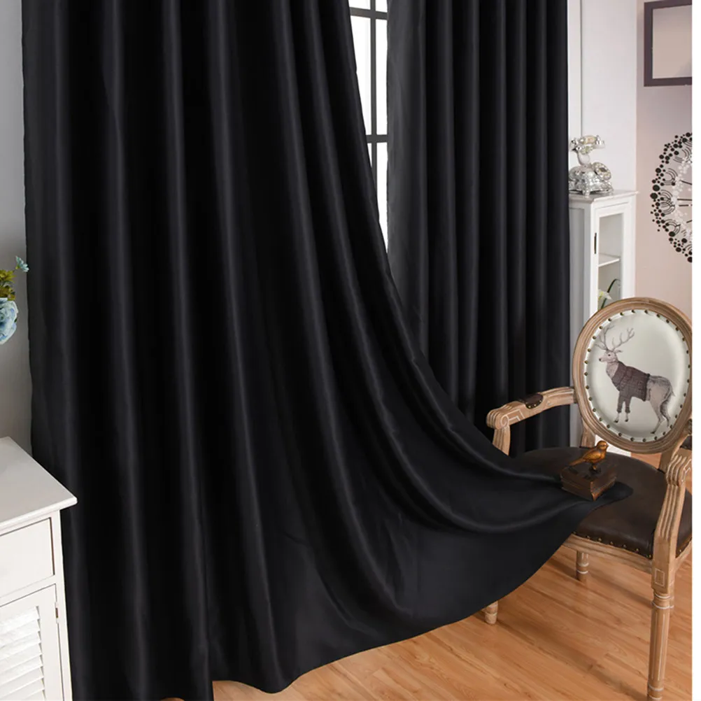 Blackout Window Curtains 100x250cm Flower Print Sheer Panel Door Scarf Window Drapes Privacy Screen Sunlight Filter