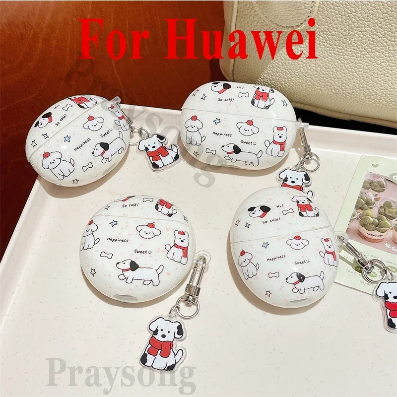 Cute Animals 5i Cover for Huawei Freebuds Pro 3 Case Cover for Freebuds 4/4E Dog Case for Freebuds 5 Funda Huawei Earbuds SE2