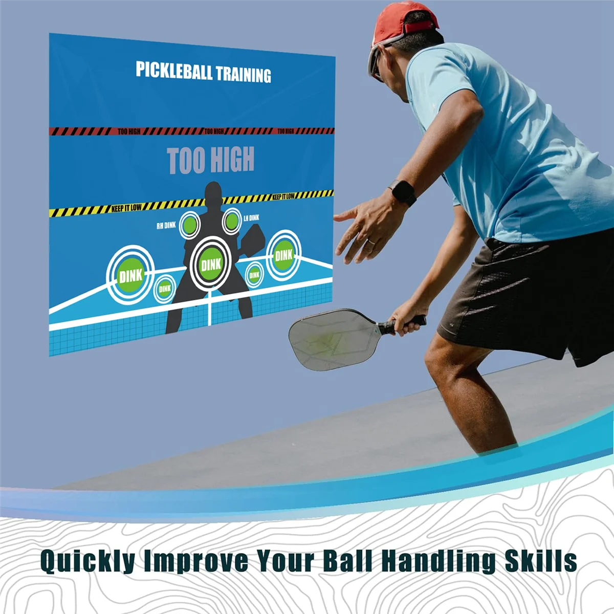 Pickleball Training Practicing Wall Stickers Pickleball Dink Pad Practice Board Poster Rebounder Training AidJAS