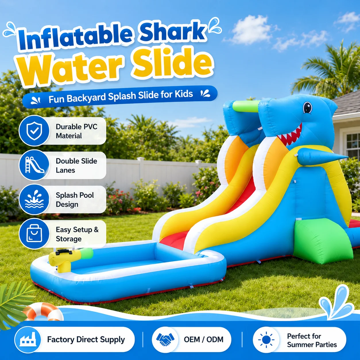 Mini Backyard Home Use Inflatable Water Park Waters Slide Pool Bounce House Oxford Backyard Outdoor Birthday Backyard Outdoor