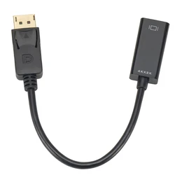 4K DisplayPort to HDMI-compatible Adapter Male DP to Female HDMI-Compatible Cable Converter Video Audio For HDTV PC Projector