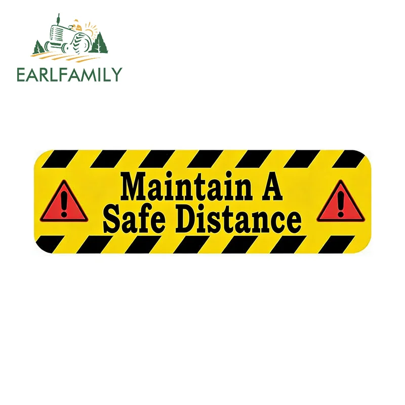 

EARLFAMILY Наклейки для стайлинга автомобиля с предупреждением о соблюдении безопасного расстояния, водонепроницаемые наклейки на багажник, устойчивые к царапинам, из винилового материала, декоративные
