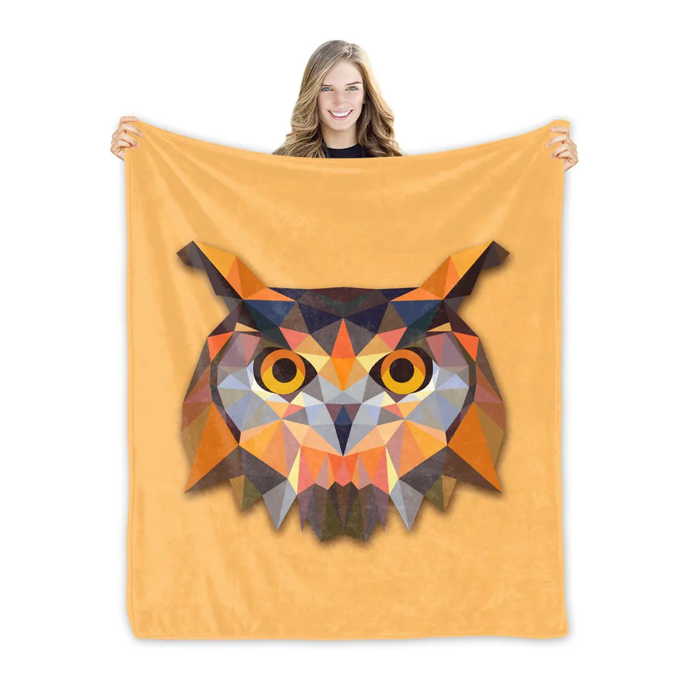 Owl Throw Blanket Sofa Cover Aesthetic Animal Designer Cozy Microfiber Flannel Fleece Warm Huggl For Home Bench Beds