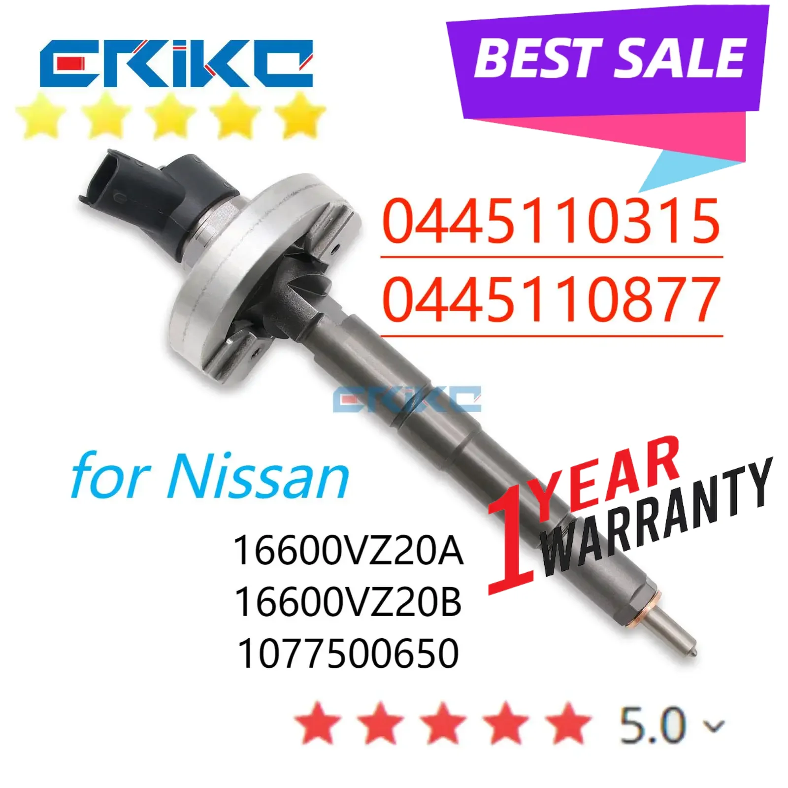 0445110315 0445110877 Diesel Common Rail Fuel Injector 16600-VZ20A 16600-VZ20B For Nissan ZD30 107750-0650 0986435198