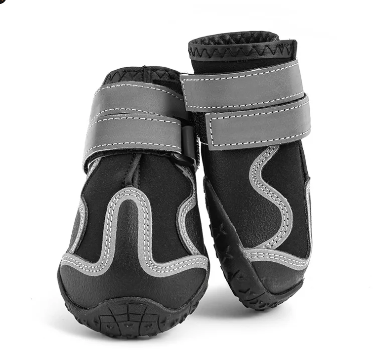 Hot Selling Reflective Black Color Waterproof Dog Shoes Pet Booties
