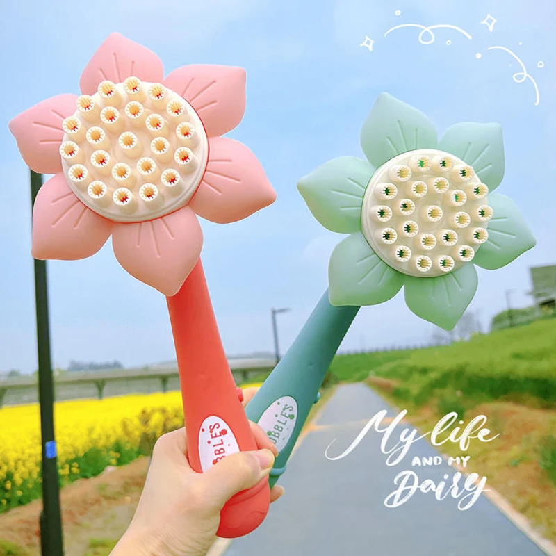 

Bubble Gun Children Toys Sunflower Soap Blower Cute Electric Bubbles Machine Kids Boys Girls Gift Summer Party Beach Games