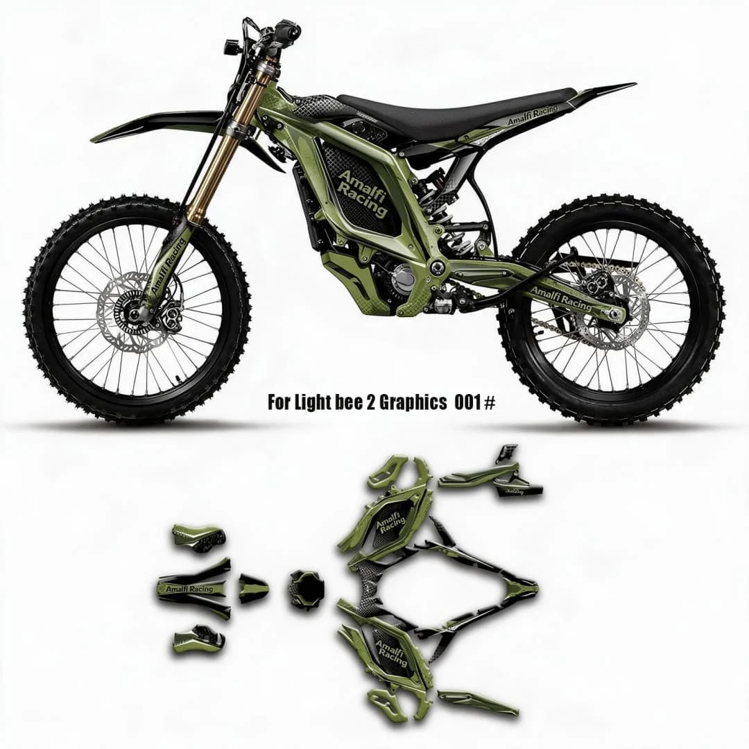 Amalfi Racing Graphic Kit Decal Sticker for Light Bee 2 Full Body Dirt Bike Wrap Vinyl Waterproof Anti-Scratch Protective Film