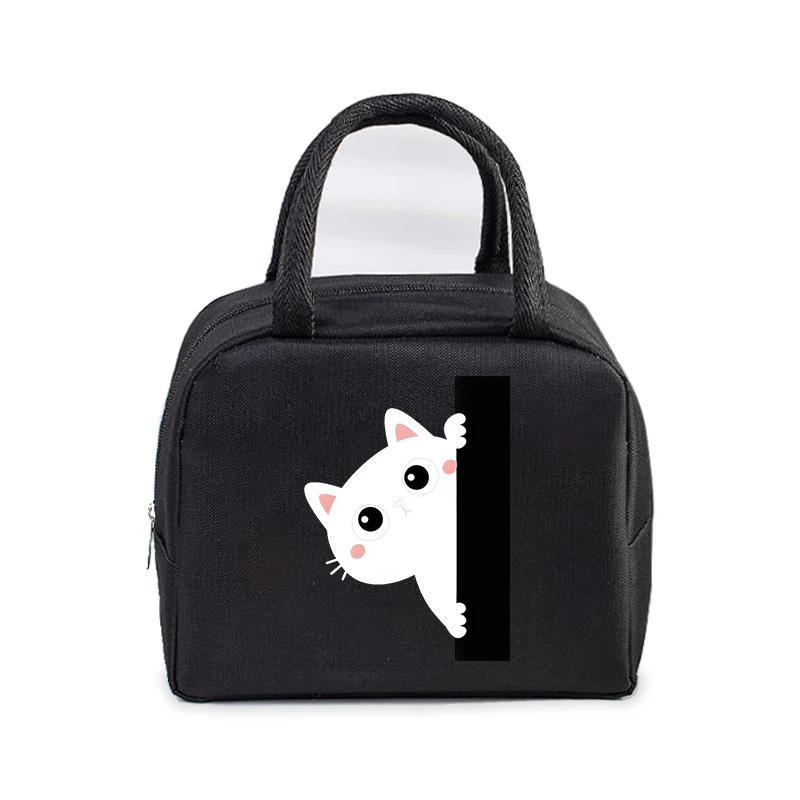 1pc borse termiche multifunzionali per il pranzo divertente Anime Animal Cat and Dog Print Tote Bag foglio di alluminio borsa per il pranzo