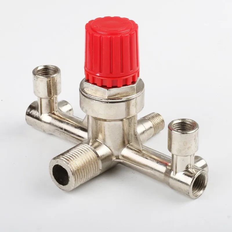 Double Outlet Regulator Valve  Tube Air Compressor Switch Pressure Regulator Valve Fitting Part For Piston Air Compressor