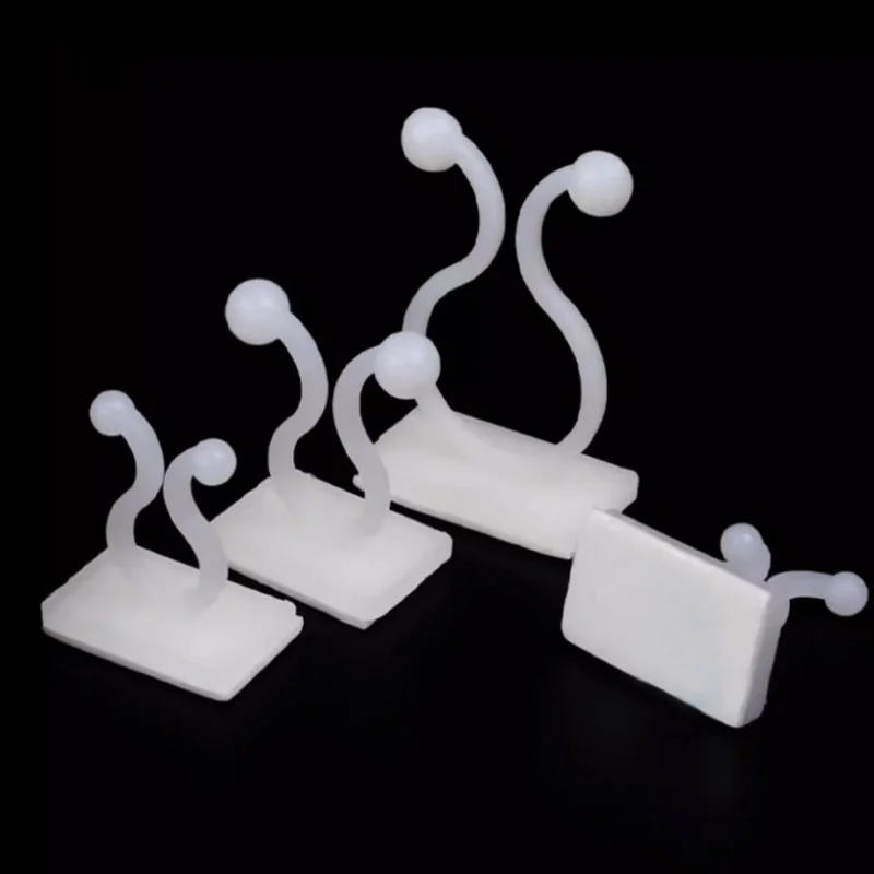 20pc KL-1/2/3/5/6/7 White Nylon Self-Adhesive Twist Locks Holder Cable Tie Clips Plant Vine Climbing Clip Invisible Wall Fixator