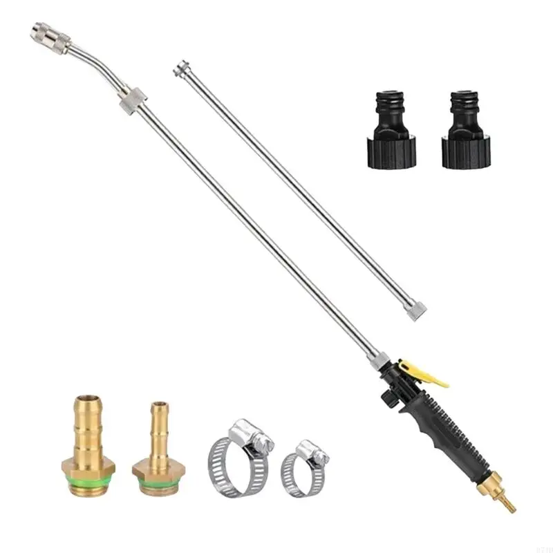 Metal Watering Wand for Garden Hose with Turn Nozzle Head, Brass Hose Fittings, Two Length Forms for Yard Rinsing and Care 37JD