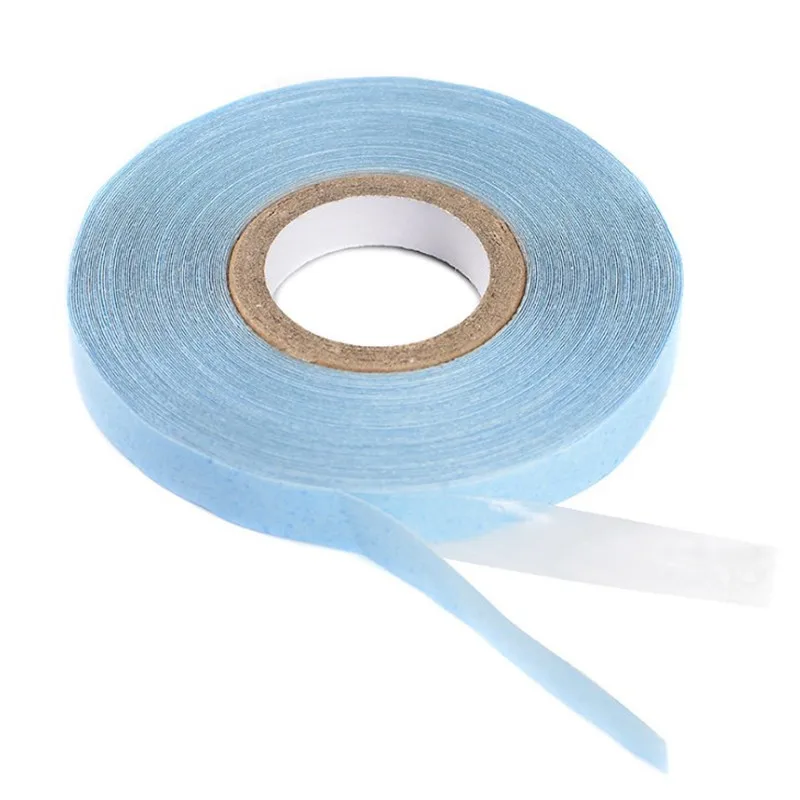 12 yard Tape Lace Front Support Tape Width 0.8cm 2.54cm Double-Side Hair Extensions Adhesives Hair Glue For Lace Wigs Blue Tape