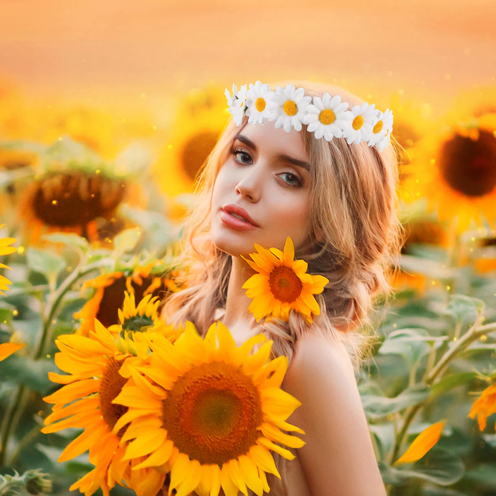 

Durable Cloth Flowers Adorable Stylish Rope Headband Daisy Hair Accessories Women Headdress Wedding Party
