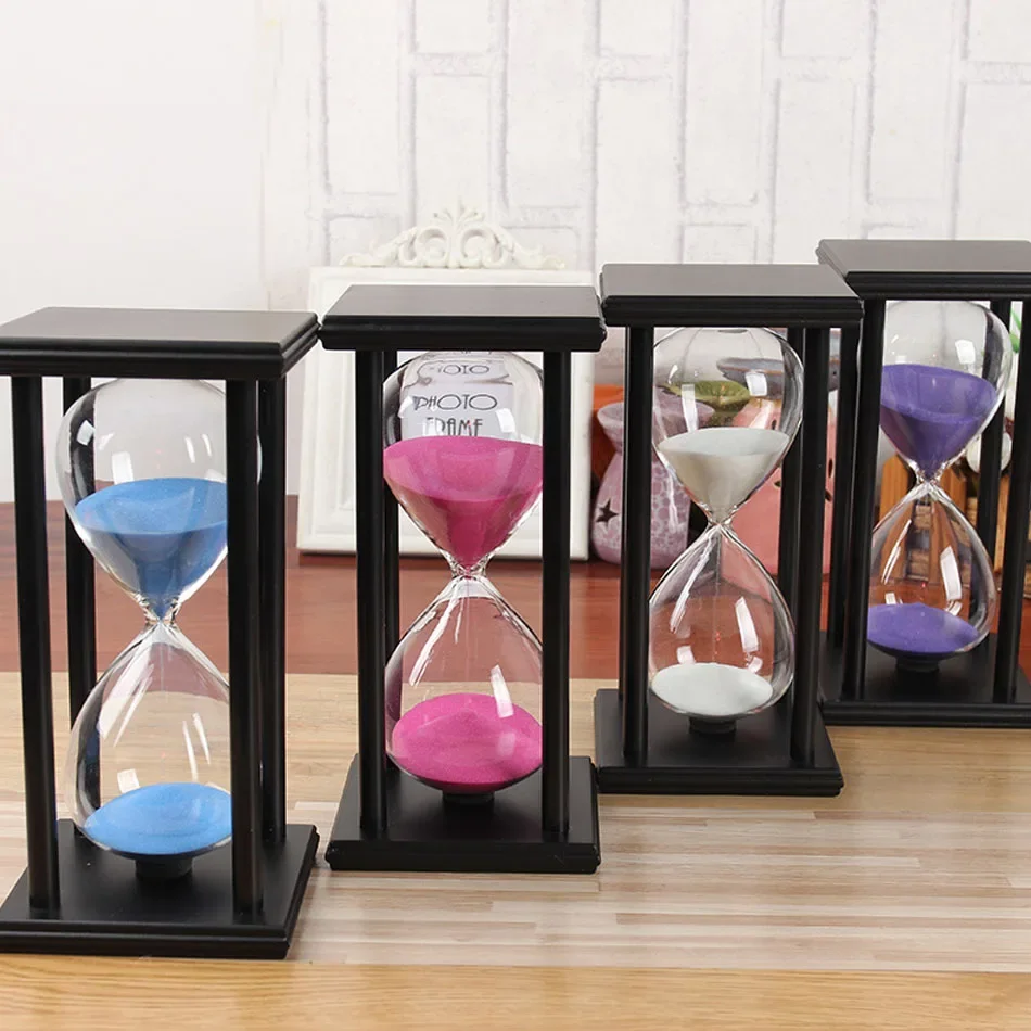 5-60 Minutes Wooden Hourglass Modern Sandglass Creative Birthday Gifts Kitchen Timer Home Decoration Sand Clock Office Ornaments