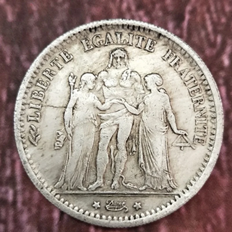 French Five Franc Coin 1875  Pirate  Collectible  Currency  Genuine Old  Original Fairground  Copy Coins